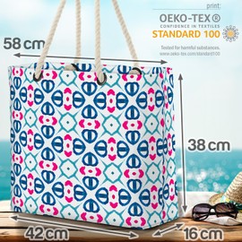 VOID Isl-am Pattern Figures Design Beach Bag Shopper 58 x 38 x 16 cm 23L XXL Shopping Bag Travel Bag Beach Bag, multicoloured