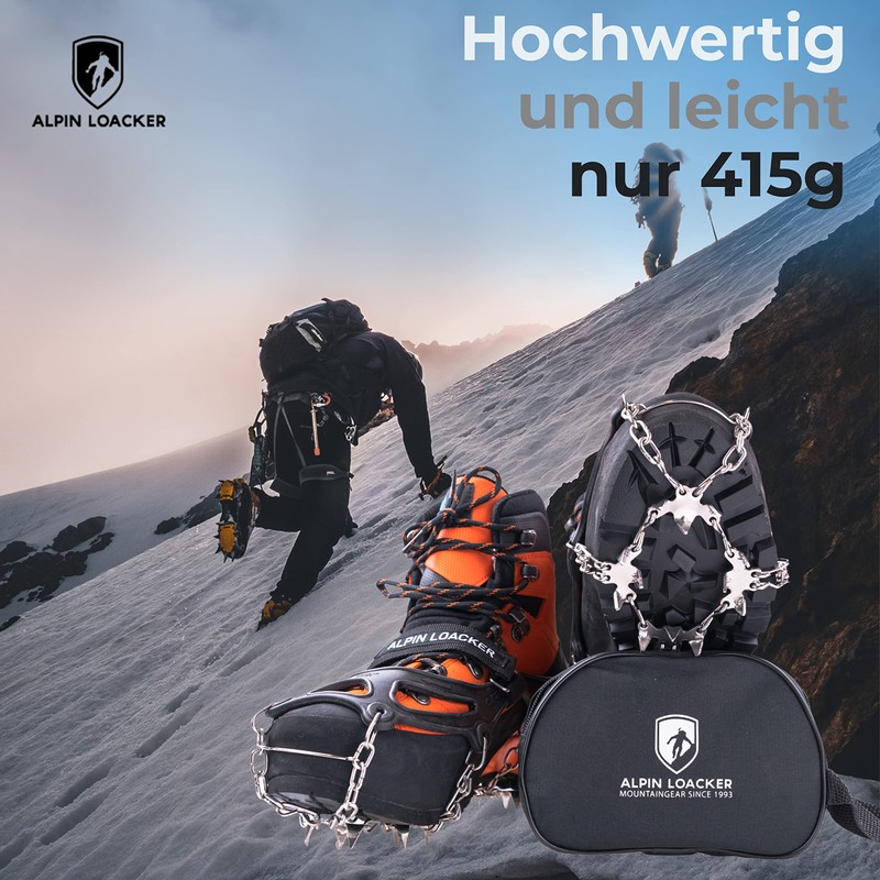 ALPIN LOACKER Grödel for snowshoes, lightweight crampons for mountain shoes,