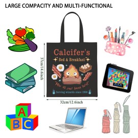 Calcifer's Bed & Breakfast Tote Bag Anime Lover Gift for Women Mother Best Friend (BLK-Calcifer's tote)