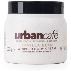 Urban Café Whipped Body Cream, Hydrating Body Butter with Shea & Cocoa Butter, Smooth, Rich Texture for Soft Skin, Vanilla Bean Scented Moisturiser 227g