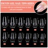 YSUVIN Nail Tips, Pack of 240 Fake Nails, Transparent, 12