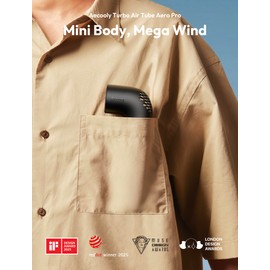 Aecooly Portable Handheld Fan, Powerful Turbo Mini Fan, 19000 RPM High Speed Aero Pro, 15H Max Cooling Time, 6 Speeds Aluminum Case, Pocket Rechargeable Personal Small Travel GIfts for Women Men -Grey