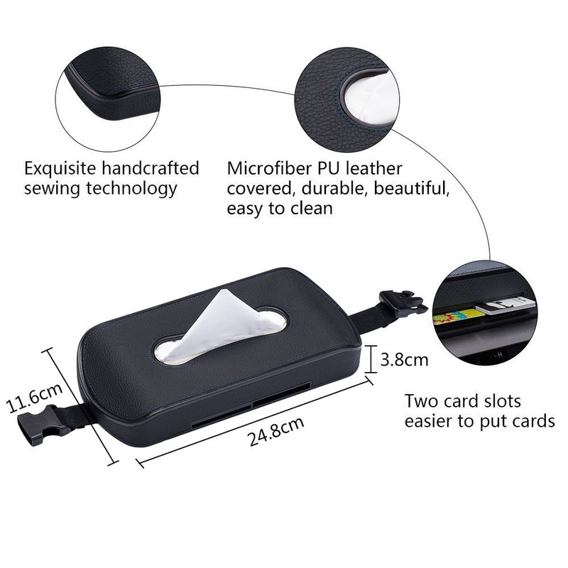 FMS Multifunctional Car Tissue Box With Card Slot Car Back
