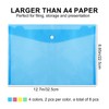 Pack of 8 Transparent Document Folders, Document Pockets, A4 Filing,