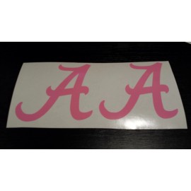 Atlanta Vinyl  (2) University of Alabama "A" Vinyl Car Window Decals Stickers Crimson Tide  - Pink