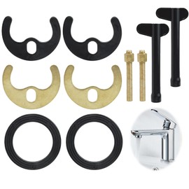FunWorth 10-Piece Brass Monobloc Tap Fixing Kit – Complete Faucet Basin Washer Tool Set for Hot & Cold Water – Ideal for Kitchen Taps, Bathroom Basins, and Horseshoe Installation Accessories