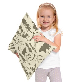 Beabes 18X18 Inch Pillowcase Wild Animal, Nature Mountain Jungle Bear Woodland Deer Comfortable Throw Pillow Case Square Cushion Cotton Linen Decorative for Couch Bed Home Car