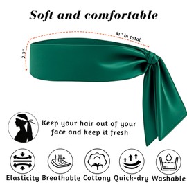 Sdfvsdg 18 Pack Tie Headband Bulk Tennis Sports Ties Headband for Women Men Athletic Sweatbands Elastic Hair Bands Adjustable Ninja Karate Tie Back Head Tie for Basketball Running Tennis Soccer