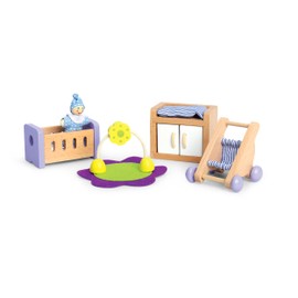 Hape Cameretta del neonato per la casa delle bambole | Mobili nursery e accessori in legno | Per gioco di ruolo dai 3 anni