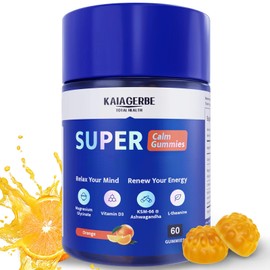 KAIAGERBE TOTAL HEALTH Ashwagandha Gummies for Women & Men, Supplement with Ashwagandha, Magnesium Glycinate, L Theanine, Vitamin D3 - Supercalming Gummies for Relax & Sleep, 60 Gummies
