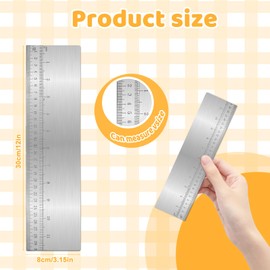 Raspador de Pastel de Metal, Suavizador de Borde de Pastel de 30 cm con Escala Herramienta de Medición de Peine de Decoración para Hornear de Acero Inoxidable para Cocina Casera