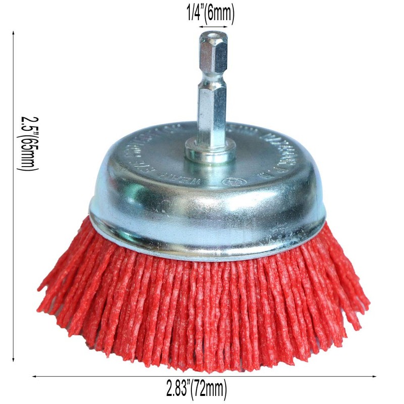 FPPO 3Pcs 3 Inch Assorted Cup Brushes Abrasive Wire Nylon