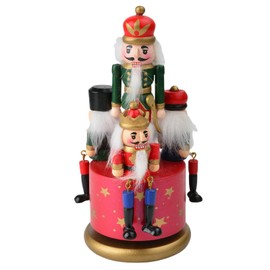 20CM Red Music Nutcracker Christmas Decorations,Wooden Christmas Nutcracker Soldier Large Christmas Nutcracker Soldier Traditional Nutcracker Soldier Puppet Nutcracker Toy for Xmas Nutcracker Gift