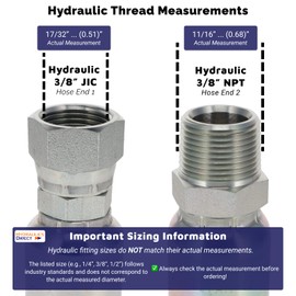 HYDRAULICS DIRECT | FA-UFW6-JIC-NPT-30 Inch | Assembly: 3/8" Ultraflex Hose with 3/8" Female JIC x 3/8" Male NPT, 30" long (5,583 psi)