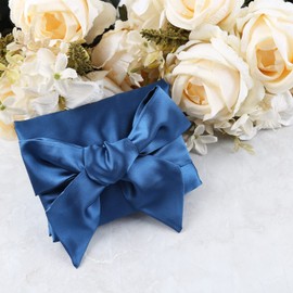 sent hair Extra Large Satin Bonnet Sleep Cap for Women, Double Layer Silky Hair Bonnet with Tie Band for Braids/Curly/Long Hair - Royal Blue