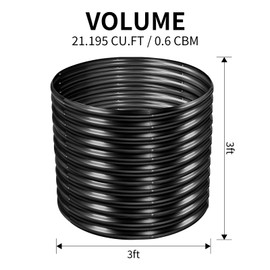 Land Guard 3×3×3ft Galvanized Raised Garden Bed Kit, Round Galvanized Planter Raised Garden Boxes Outdoor, Large Metal Raised Garden Beds for Vegetables, Grey