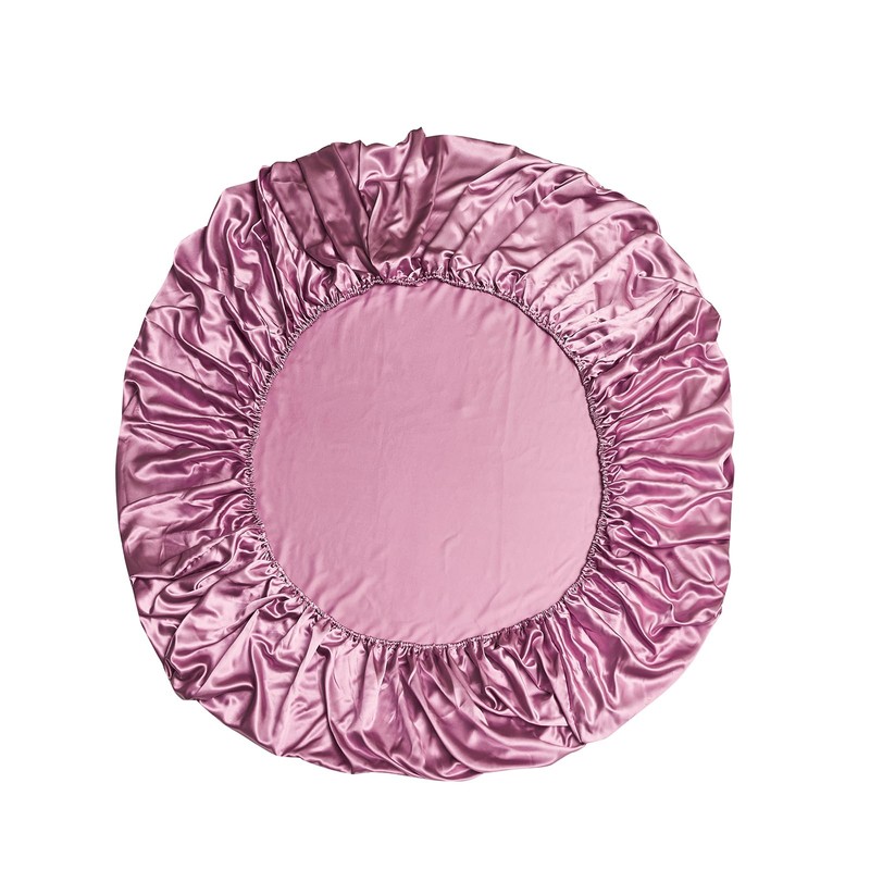 DuShow Satin Fitted Sheet King,Pink Silky Deep Pocket Fitted Sheet,Soft