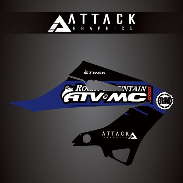 Attack Graphics Renegade Radiator Shroud Decal Blue for Yamaha YZ250X