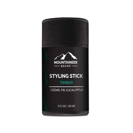 Mountaineer Brand Styling Stick | 100% Natural Beard Conditioner for Men | Hydrate, Tame Wiry Hair | Firm Hold for Easy Styling | Woodsy Timber Scent 2oz