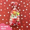 allydrew Valentines Cellophane Treat Bags With Twist Ties for Candy,