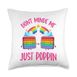 Pop It Rainbow Fidget Toy for Kids Throw Pillow