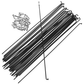VORCOOL 36Pcs 14G J Bend Bicycle Mountain Bike Steel with Carbon Spokes and Nipples 260mm