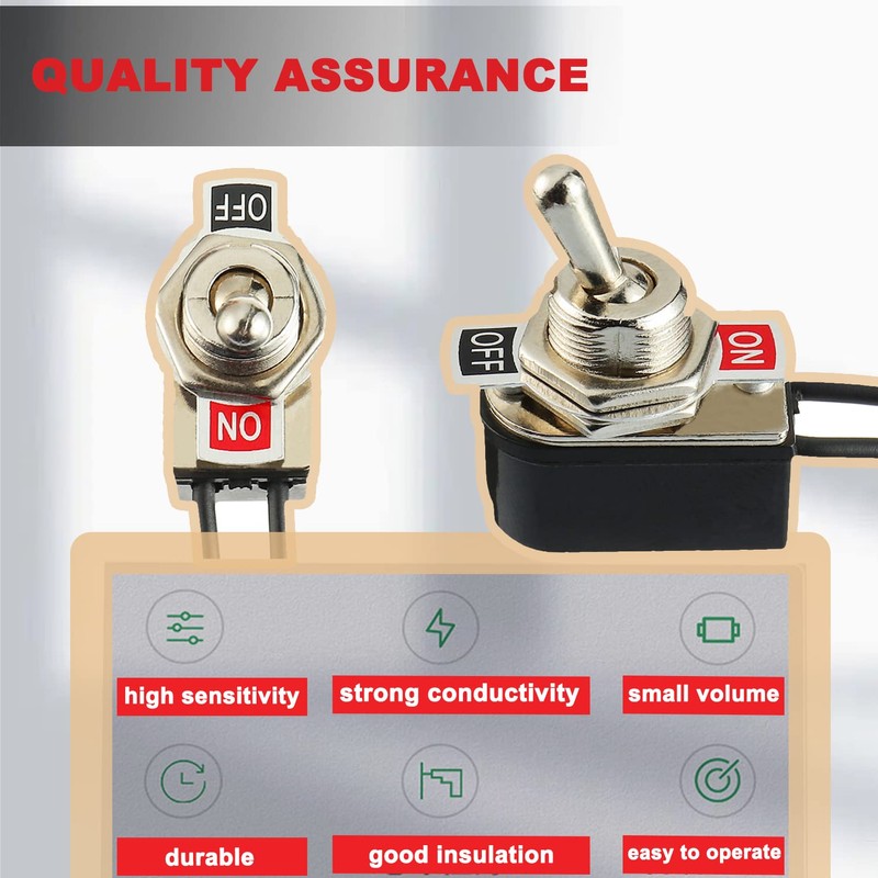 Heavy Duty Toggle Switch SPST 2 Pin ON/Off Rocker Toggle