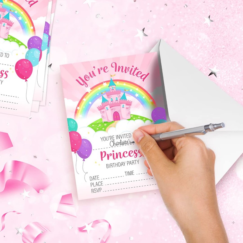 32 Princess Party Invites - Kids Childrens Birthday Party Invitations
