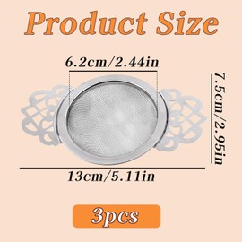 3 Piece Strainer, Stainless Steel Tea Strainer, Fine Mesh Tea Strainer, Loose Leaf Tea Strainer, Lace Tea Infuser with Hand Guard