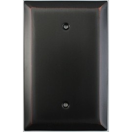 Jumbo Stamped Oil Rubbed Bronze One Gang Blank Wall Plate