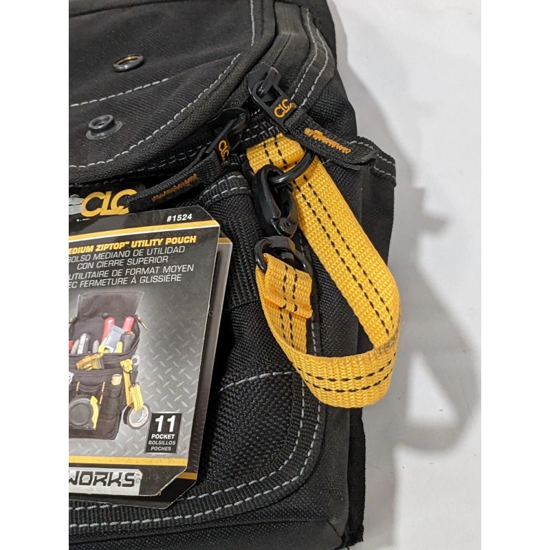 CLC Zippered Pouch: 11 Pockets, Polyester, Black 1524