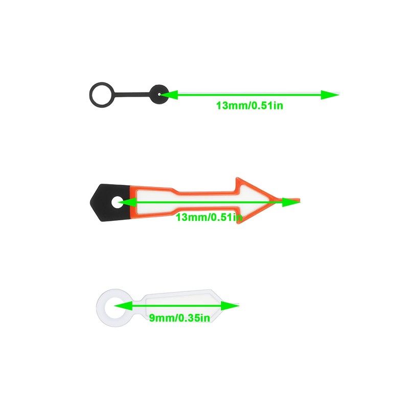 ECSiNG Lancette Orologio Luminescenti Verdi Arancione Bianco Nero Compatibile con