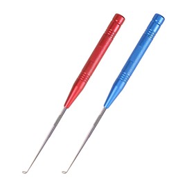 Lunaanda Pack of 2 Stainless Steel Hook Remover Fishing, Fishing Unhooking Disgorger, Sturdy Fishing Hook Remover, Portable Hook Remover Fish, with Storage Tube, Fishing Accessories (Red + Blue)