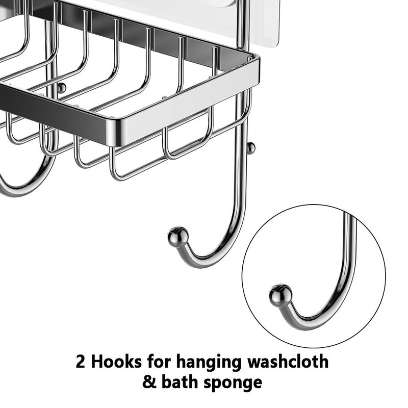 ODesign Soap Dish Sponge Holder with Hook for Bathroom Shower