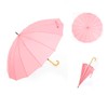 ThreeH Bamboo Stick Umbrella Auto Open Solid Color Fashionable and