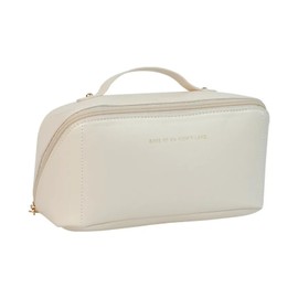 Women’s Cosmetic Box Bag – Large Travel Makeup Case with Top Handle, Wide-Open Zipper & Roomy Organizer Interior