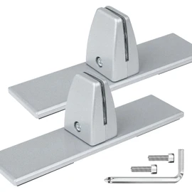 First-zgel 2 Pack Sneeze Guard Clamp Bracket, Silver Aluminum Partition Clamp for Clear Acrylic Desktop Counter Reception