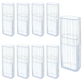 9 pcs Mini Floss Qtip Travel Case,Flosser Cotton Swab Holder for Travel,Portable Transparent Flosser Dispenser Storage Case for Organize Small Items (White)