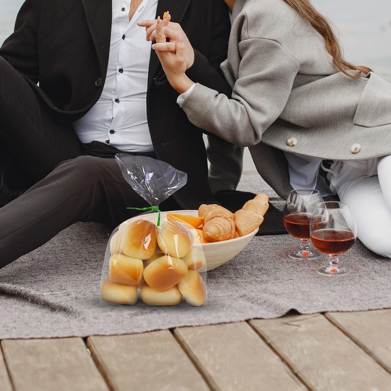 PUREVACY Plastic Bread Bags 4 x 2 x 12 Inch.