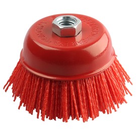 4 Inch Abrasive Nylon Cup Brush for Angle Grinder, ZORUNNA Wire Wheel for Angle Grinder 5/8 Inch-11 Threaded Arbor, Nylon Wire Brush for Drill Ideal for Removing Rust, Corrosion, Paint.
