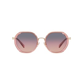 Coach HC7141 Sunglasses, Transparent Pink/Shiny Light Gold/Plum Purple Scarlet Gradient, 54 mm