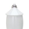 Homeroots 13" White and Silver Abstract Oval Ceramic Ginger Jar