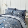 Anibedding Blue Comforter Set California King Size 7 Piece Navy
