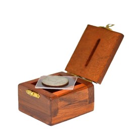 MilesMagic Magician's Ching Ling Coin Box Penetration Coin Through Solid Glass Sheet Gimmick for Real Magic Trick