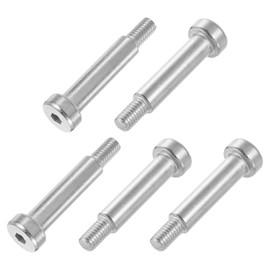 QUARKZMAN Pack of 6 304 Stainless Steel Shoulder Bolts 8 mm Shoulder Diameter 30 mm Shoulder Length M6 Thread Hexagonal Shoulder Bolt for Textile, Hydraulic and Injection Moulding Machine Industries