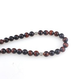 beirunde Muslims Islamic Dhikr Tasbeeh Tasbih Prayer Beads, 33 Red Tiger Eye Stone Beads with Tassel, Large, Stone, stone