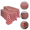 LIFKOME 2pcs Black/Red and White Striped Tablecloth Plastic Stripe Table