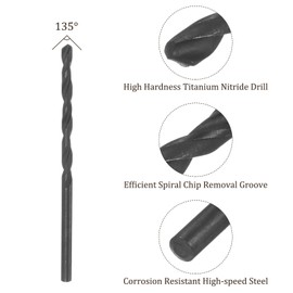 Kozelo 12PCS Twist Drill Bit - [2.75mm/0.11"] High-Speed Steel Round Shank Jobber Bit Set Black for Metal Wood Plastic Steel Use, 38mm / 1.5" Blade Length