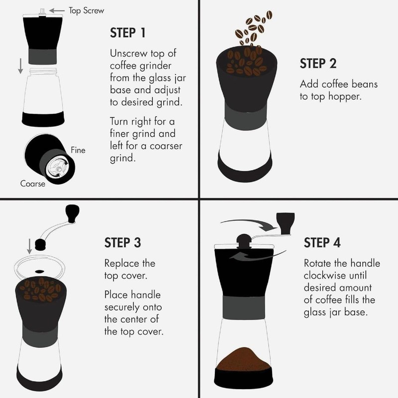 Primula Manual Adjustable Burr Coffee Grinder-Ceramic Mill & Brushed Stainless