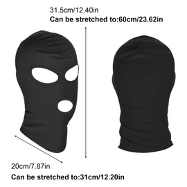 SKHAOVS 3 Pack Thin Ski Mask, Balaclava with 3 Holes for Men/Women, Balaclava, Breathable Face Cap, Balaclava, Full Face Mask, Windproof, One Size, for Outdoor Sports, black